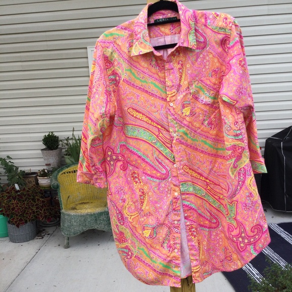Ralph Lauren Other - RALPH LAUREN Pajama set Paisley print comfy neon pink green cozy fall movie